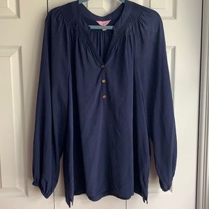 Lilly Pulitzer Navy Blouse - XL